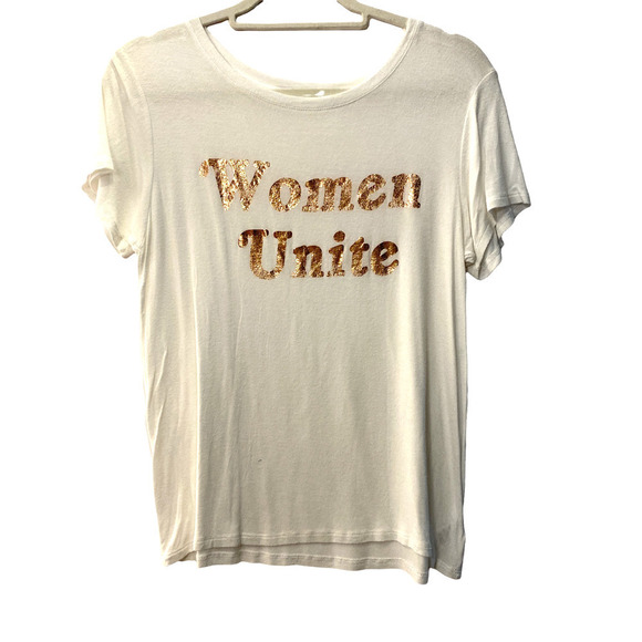 allbirds Tops - Daydreamer Women Unite white gold tshirt Small